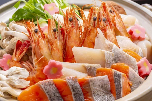 Japanese Delicious Seafood Hot Pot Dish — Fotografia de Stock