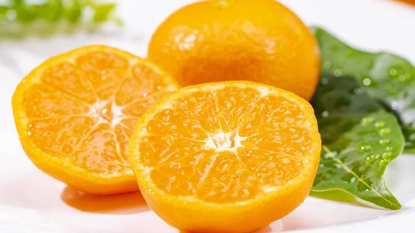 Naranjas Frescas Deliciosas Con Mucho Jugo — Foto de Stock