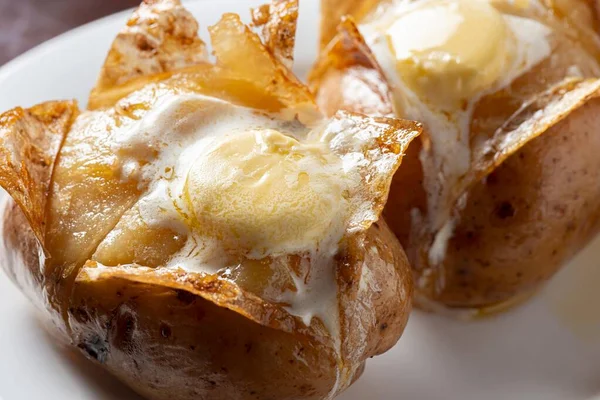 Add Boiled Butter Fresh Delicious Potatoes — ストック写真