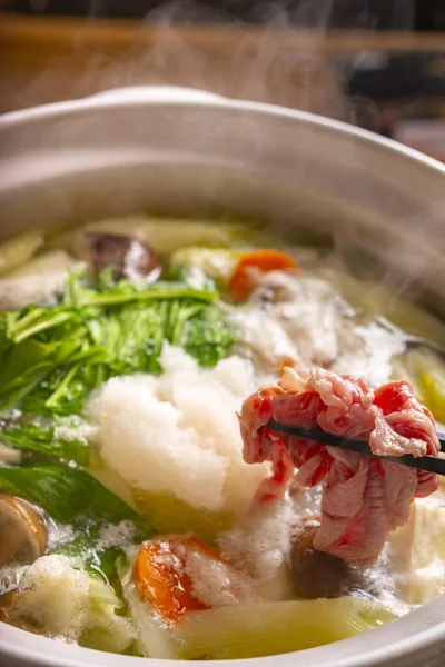 Fresh Delicious Lamb Hot Pot Dish — Foto de Stock