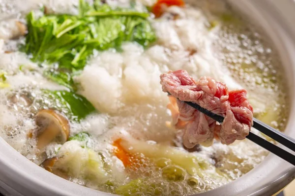 Fresh Delicious Lamb Hot Pot Dish — Foto de Stock