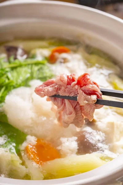 Fresh Delicious Lamb Hot Pot Dish — Stock fotografie