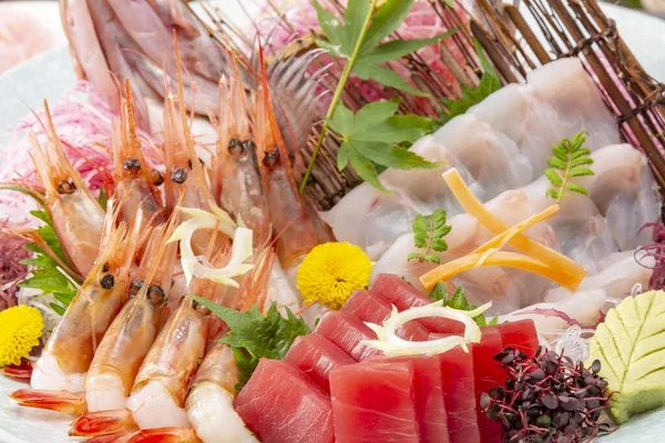 Traditional Sashimi Dish Made Fresh Japanese Fish — Fotografia de Stock