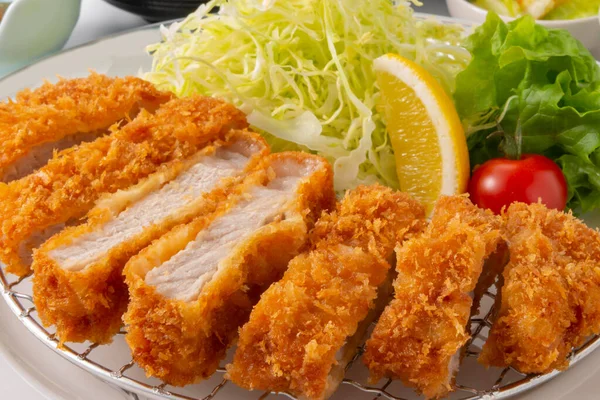 Aliments Frits Cuits Avec Porc Frais Japonais — Photo