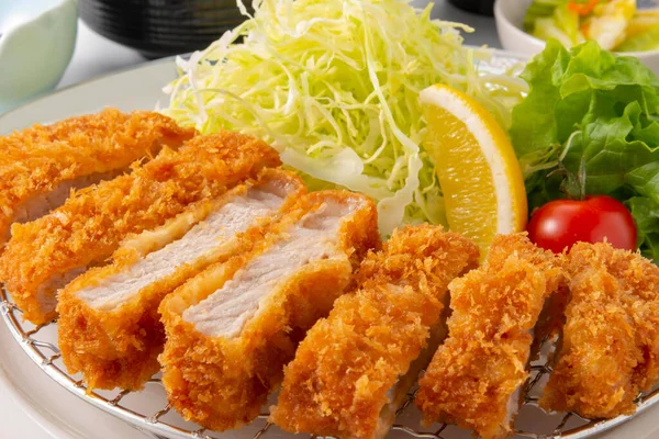 Gebratenes Mit Frischem Japanischem Schweinefleisch Zubereitet — Stockfoto