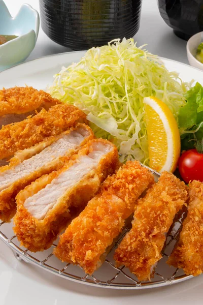 Aliments Frits Cuits Avec Porc Frais Japonais — Photo