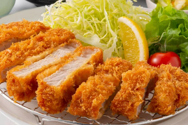 Aliments Frits Cuits Avec Porc Frais Japonais — Photo