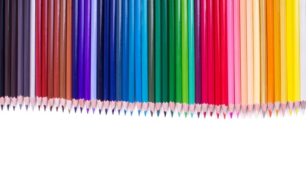 Crayons de couleur isolés sur fond blanc gros plan — Photo