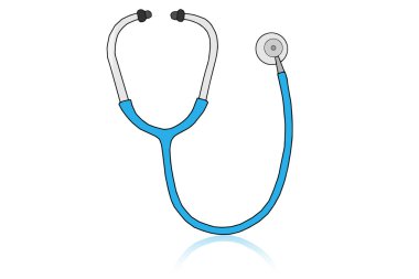 Stetoskop vektör simgesi. İllüstrasyon izole grafik ve web tasarımı için beyaz arka plan üzerinde.
