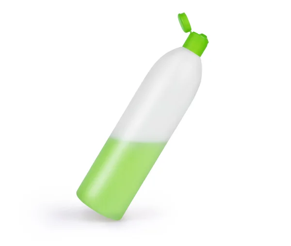 Plastic shampoo bottle, isolated on white background — Stock Photo, Image