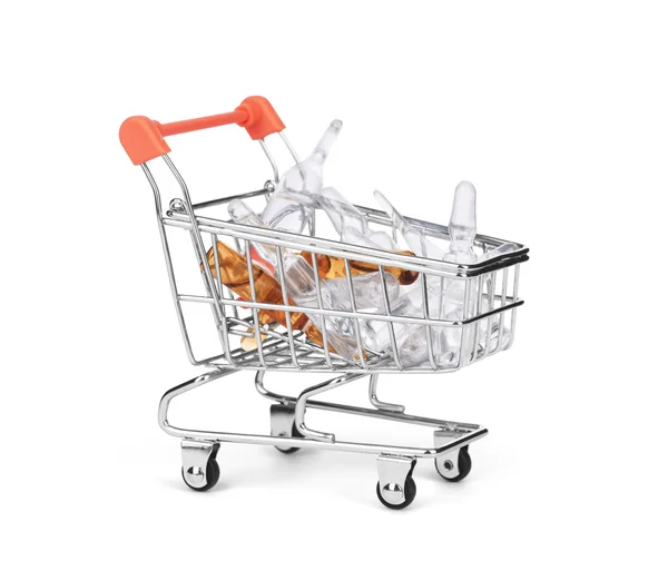 Medicine drug and pill in shopping cart — Stock Photo, Image