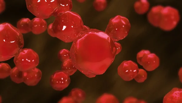 Interfaz de bacterias rojas 3D . —  Fotos de Stock
