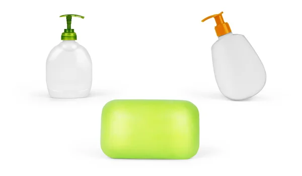 Närbild på skönhet hygien behållare på vit bakgrund med cl — Stockfoto