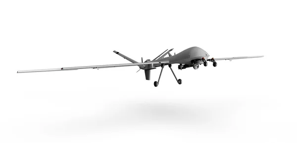 Drone militare predatore su sfondo bianco rendering 3d — Foto Stock