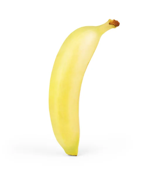 Avvicinamento di una banana. Isolato su bianco . — Foto Stock