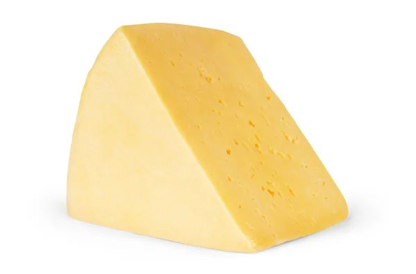 Pedazo de queso aislado sobre un fondo blanco —  Fotos de Stock