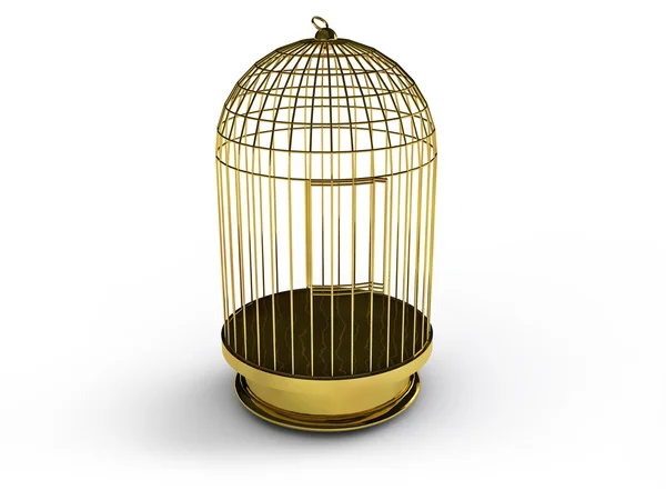 3d render of a golden birdcage — Stock Photo, Image