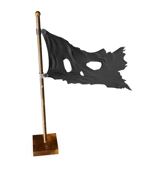 Bandeira do Pirata da Caveira. Ilustração 3D — Fotografia de Stock