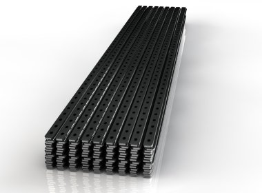 Metal Alçıpan profilleri 3d render yakın çekim