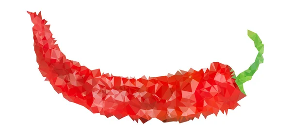 Rote scharfe Chilischote low poly isoliert auf weißem Hintergrund, Illustration — Stockvektor