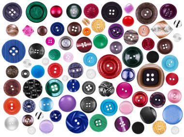 birçok düğme beyaz izole