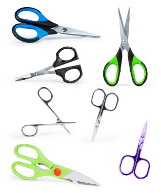 Beyaz arka plan üzerinde izole makas ayarla