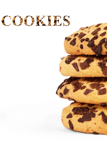 Extreme close-up image of chocolate chips cookies — Stock Photo, Image