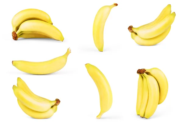 Reife Bananen isoliert auf weißem Hintergrund — Stockfoto