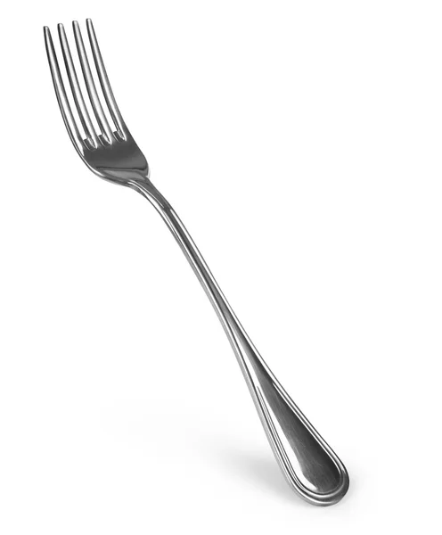 Stalen metalen tabel vork geïsoleerd op witte achtergrond — Stockfoto
