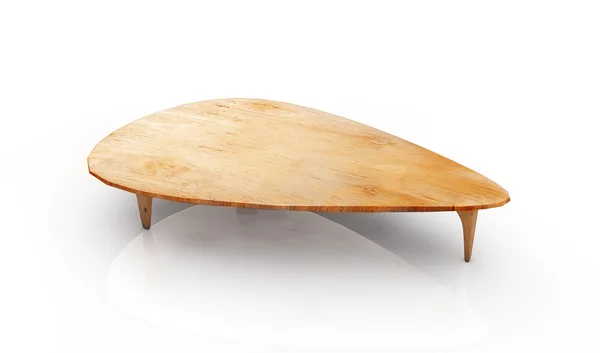 Деревянный стол, изолированный на белом, с вырезкой пути, 3d иллюстрации — стоковое фото