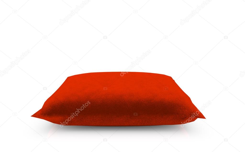 3d render of Royal red velvet pillow isolated on white backgroun