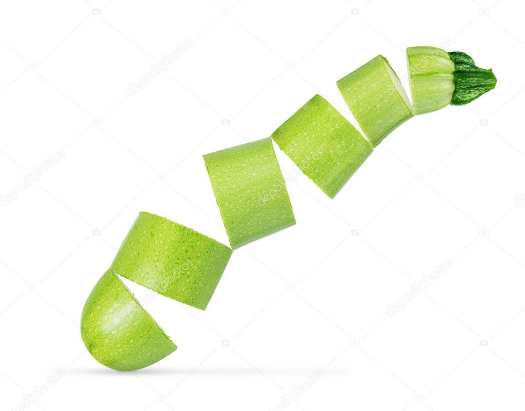 Fresh vegetable marrow isolated on white background