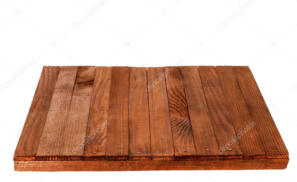 Wooden table top, isolated