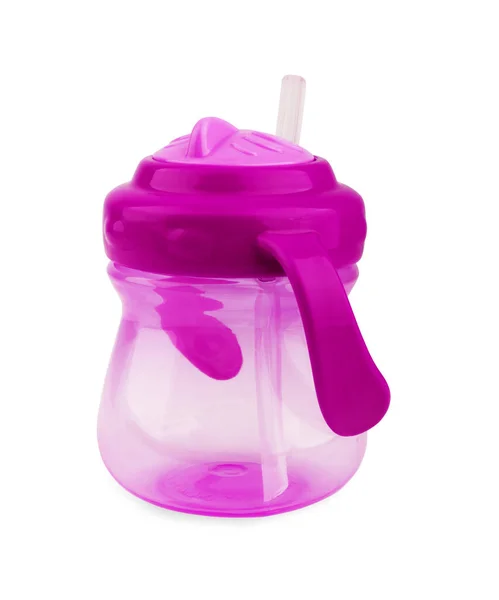 Дитяча Пляшка Молока Ізольована Білому Фоні — стокове фото