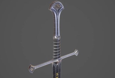 Beyaz arka planda kılıçlar. 3d illüstrasyon