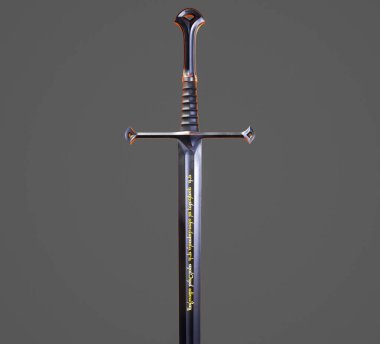 Beyaz arka planda kılıçlar. 3d illüstrasyon