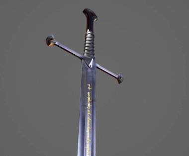 Beyaz arka planda kılıçlar. 3d illüstrasyon