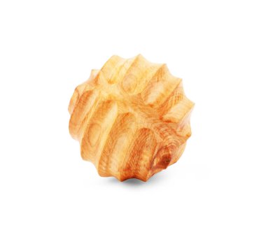 Bedensel masaj için odun nesnesi beyaza izole edilmiş.