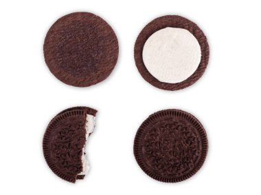 Kurabiye koleksiyonu ve çikolatalı şeker izole edilmiş.