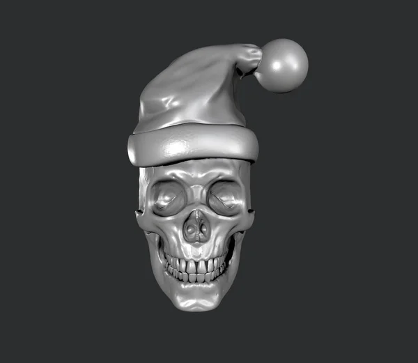 ブラックメタル鬼頭蓋骨の輝き 3Dレンダリング — ストック写真
