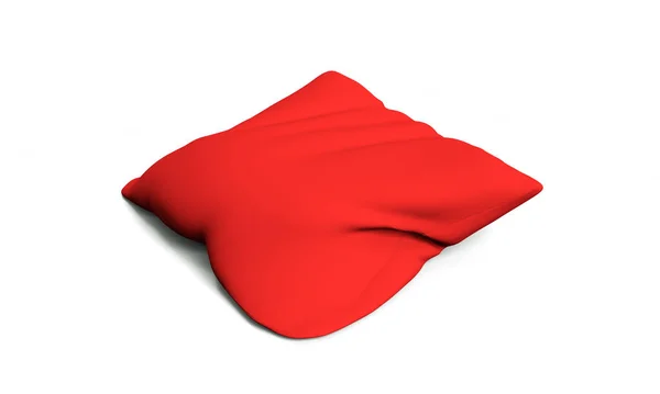 Render Royal Red Velvet Pillow Isolated White Backgroun — Stock Photo, Image