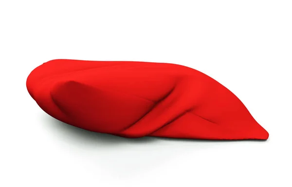 Beyaz Sırtüstü Izole Edilmiş Boyutlu Kırmızı Kadife Yastık — Stok fotoğraf