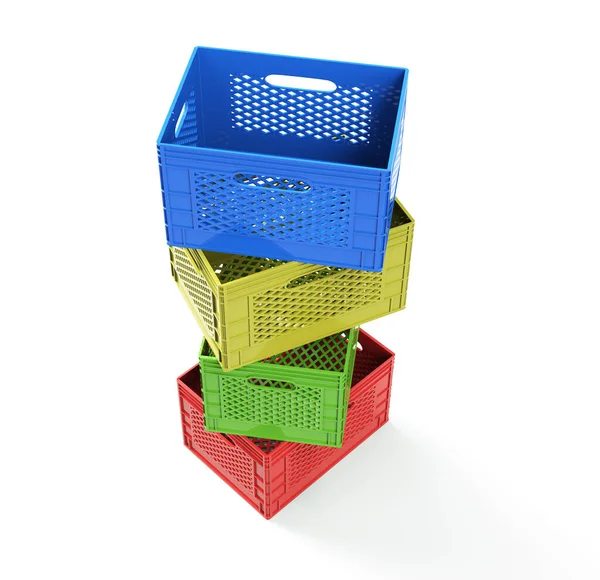 Multicolored Boxes Render White Background — Stock Photo, Image