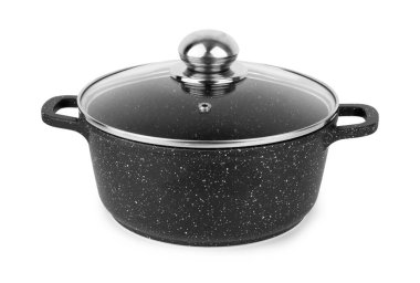 Paslanmaz çelik kap yapışmaz, beyaz arkaplan