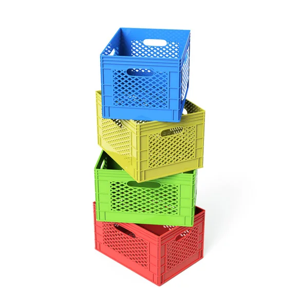 Multicolored Boxes Render White Background — Stock Photo, Image