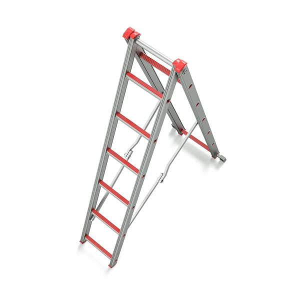 Ladder Gevouwen Geïsoleerd Witte Achtergrond Destructie — Stockfoto