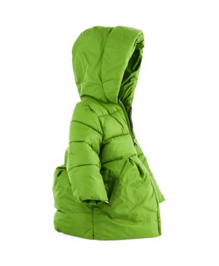 Beyaz arka planda kadın kışlık ceketi