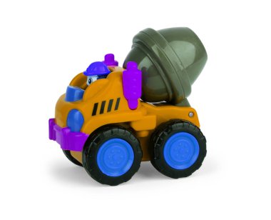 beyaz arkaplanda izole edilmiş oyuncak araba