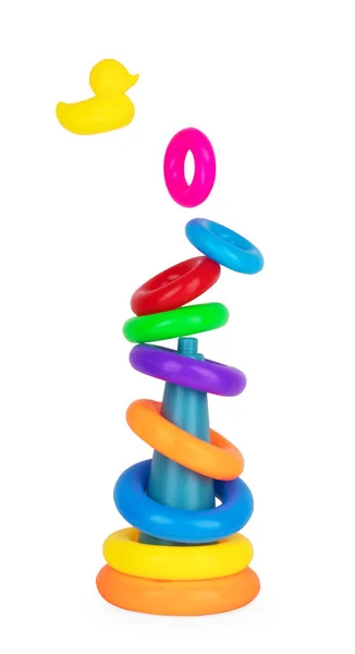 Jouets Pour Enfants Sur Fond Coloré Endroit Pour Insérer Texte — Photo