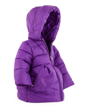 Beyaz arka planda kadın kışlık ceketi